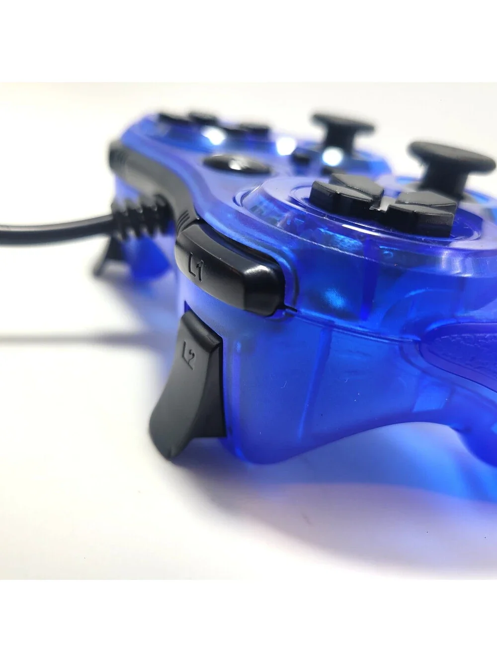PS One / Playstation 2 / PS1 Analog Wired Controller (PSX/PS2) - Clear Blue